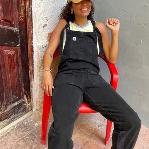 BRAND NEW - Lucy & Yak Dungaree Overalls - black organic denim